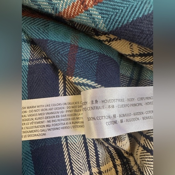 Ariat Flannel Pearl Snap Shirt Men XXL Blue Plaid Retro Fit Western Rodeo Cowboy - Picture 8 of 8